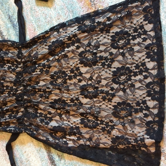 Express Lace Floral Dress Black Lined Bow Sleeveless Size Small nwt Romance - Picture 4 of 13